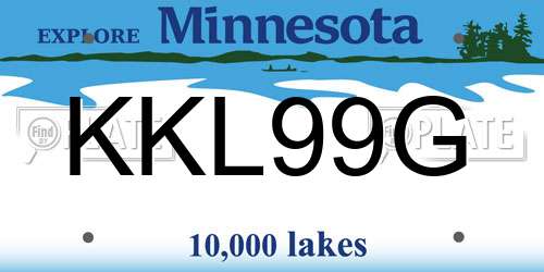 KKL99G Minnesota License Plate