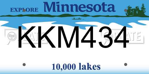 KKM434 Minnesota License Plate