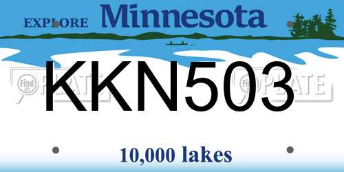 KKN503 Minnesota License Plate