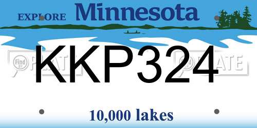 KKP324 Minnesota License Plate