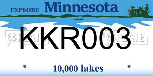 KKR003 Minnesota License Plate
