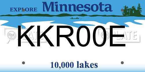 KKR00E Minnesota License Plate