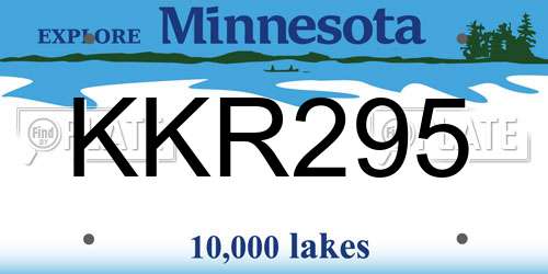 KKR295 Minnesota License Plate