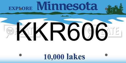 KKR606 Minnesota License Plate
