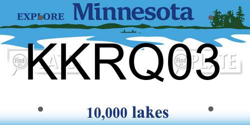 KKRQ03 Minnesota License Plate