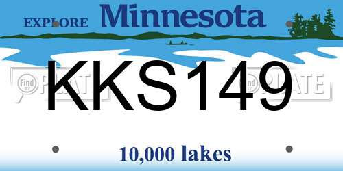 KKS149 Minnesota License Plate