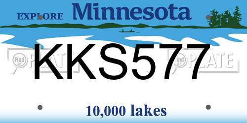 KKS577 Minnesota License Plate