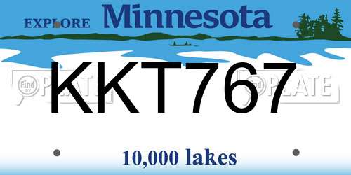 KKT767 Minnesota License Plate