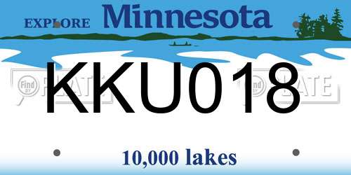KKU018 Minnesota License Plate