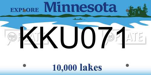 KKU071 Minnesota License Plate