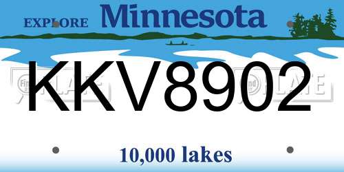 KKV8902 Minnesota License Plate