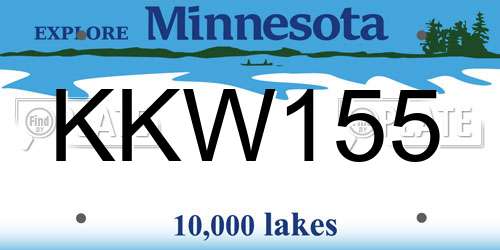 KKW155 Minnesota License Plate