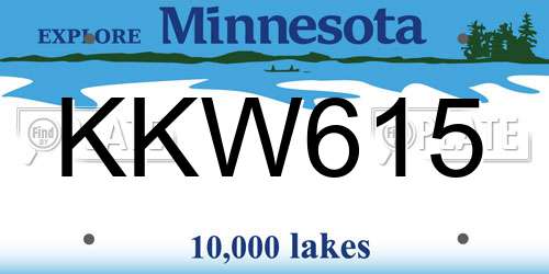 KKW615 Minnesota License Plate