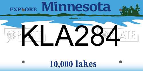 KLA284 Minnesota License Plate