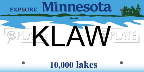 KLAW Minnesota License Plate
