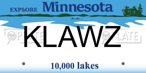 KLAWZ Minnesota License Plate