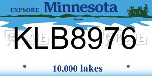 KLB8976 Minnesota License Plate