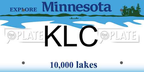 KLC Minnesota License Plate