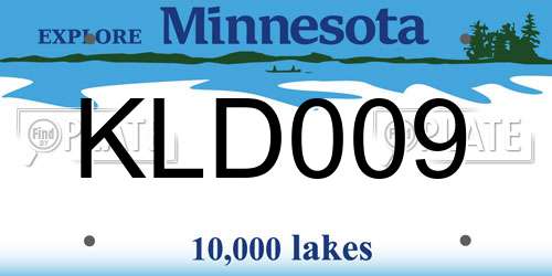 KLD009 Minnesota License Plate