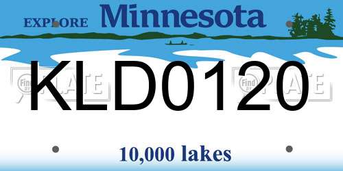KLD0120 Minnesota License Plate