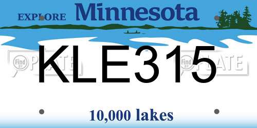 KLE315 Minnesota License Plate