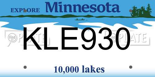 KLE930 Minnesota License Plate