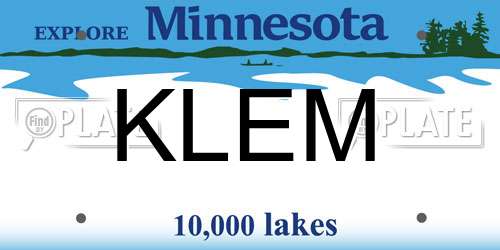 KLEM Minnesota License Plate