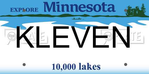 KLEVEN Minnesota License Plate