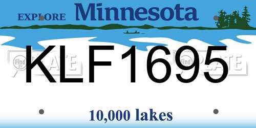 KLF1695 Minnesota License Plate
