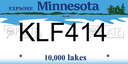 KLF414 Minnesota License Plate