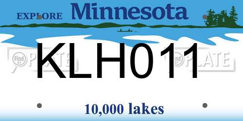 KLH011 Minnesota License Plate