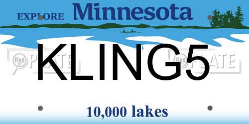 KLING5 Minnesota License Plate