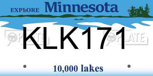 KLK171 Minnesota License Plate
