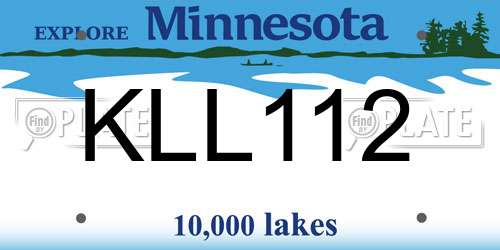 KLL112 Minnesota License Plate
