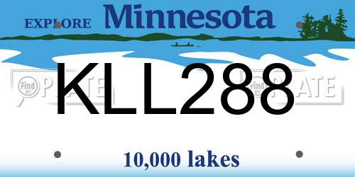 KLL288 Minnesota License Plate