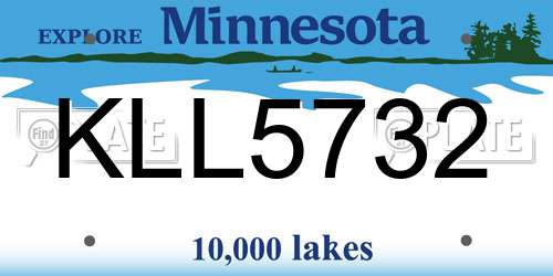 KLL5732 Minnesota License Plate