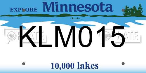 KLM015 Minnesota License Plate