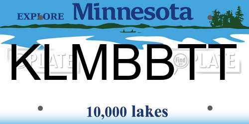 KLMBBTT Minnesota License Plate