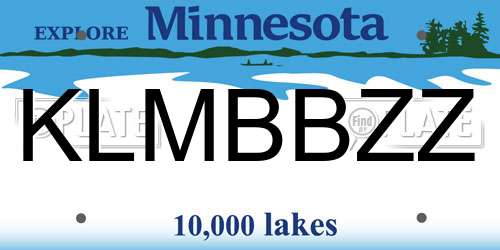KLMBBZZ Minnesota License Plate