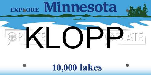 KLOPP Minnesota License Plate