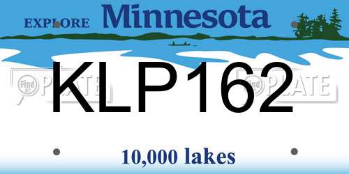 KLP162 Minnesota License Plate