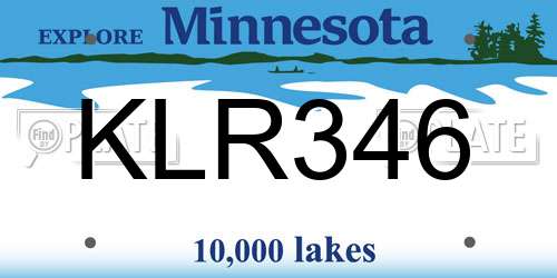 KLR346 Minnesota License Plate