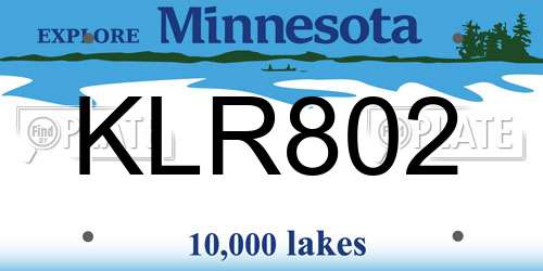 KLR802 Minnesota License Plate