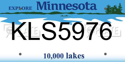 KLS5976 Minnesota License Plate