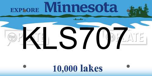 KLS707 Minnesota License Plate