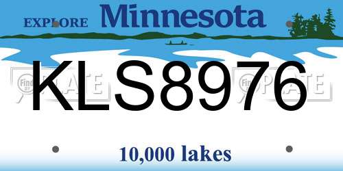 KLS8976 Minnesota License Plate