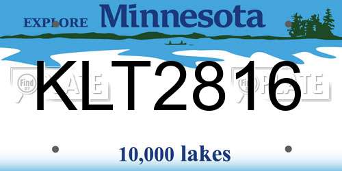 KLT2816 Minnesota License Plate
