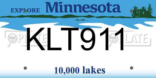 KLT911 Minnesota License Plate