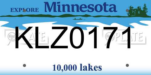 KLZ0171 Minnesota License Plate