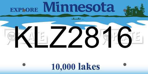KLZ2816 Minnesota License Plate